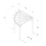Wooden Corner Pergola Garden Plant Frame 9' x 9