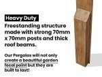 Wooden Pergola Plant Frame Kit - 2x2 Metres
