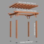 Cedar Wood Pergola for Outdoor Shade 12ft x 10ft