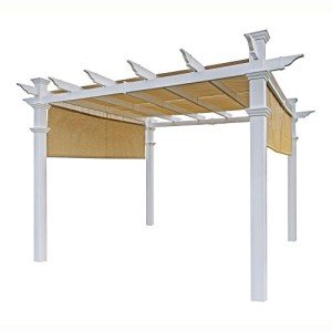 White Vinyl Malibu Pergola by New England Arbors
