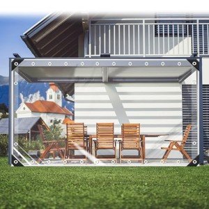 Heavy-Duty Waterproof Clear Vinyl Tarp 88"x118