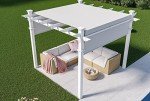 White Vinyl Malibu Pergola by New England Arbors