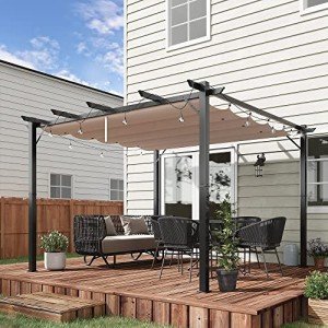Aluminium 3m x 3m Garden Pergola Canopy Awning
