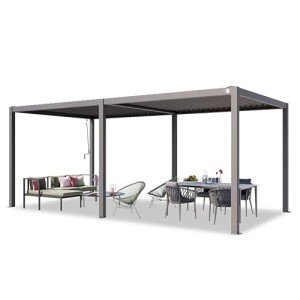 PRIMEYARD 3x6m Aluminium Pergola with Grey Canopy