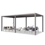 PRIMEYARD 3x6m Aluminium Pergola with Grey Canopy