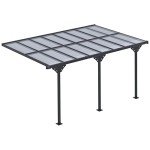 Outsunny Wall Mounted Pergola with Aluminum Frame