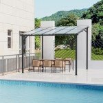 Aluminium Wall-Mounted Garden Pergola with UV Shade