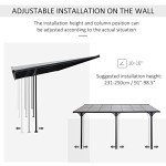 Outsunny Wall Mounted Pergola with Aluminum Frame