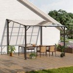 Aluminium Wall-Mounted Garden Pergola with UV Shade