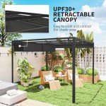 Aluminum Garden Pergola with Retractable Canopy