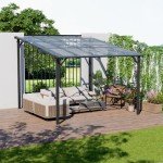 Aluminium Wall-Mounted Garden Pergola with UV Shade