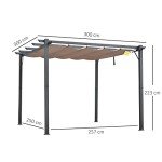 Aluminium 3m x 3m Garden Pergola Canopy Awning