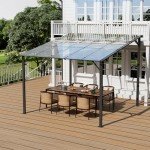 Aluminium Wall-Mounted Garden Pergola with UV Shade