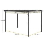 Aluminium Outdoor Pergola with Retractable Roof
