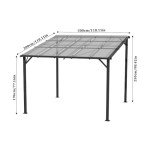 Aluminium Wall-Mounted Garden Pergola with UV Shade