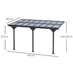 Outsunny Wall Mounted Pergola with Aluminum Frame