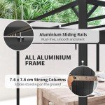 Aluminum Garden Pergola with Retractable Canopy