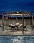 3M x 4M Dark Grey Aluminum Pergola with Retractable Roof