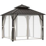 Outsunny 3x3m Hardtop Waterproof Garden Gazebo