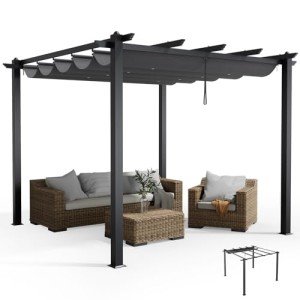 Fellie 3M Aluminium Pergola with Retractable Roof
