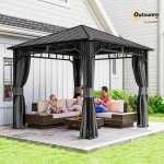 Outsunny Waterproof Hardtop Gazebo with Netting