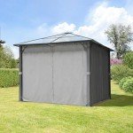 Grey Hardtop Garden Gazebo with Mosquito Nets