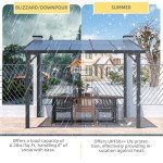 Aluminium 3x3m Wall-Mounted Gazebo for Garden