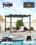 Fellie 3M Aluminium Pergola with Retractable Roof