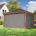 4x4 m Grey Steel Roof Garden Gazebo