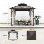 Outsunny 3x3m Hardtop Waterproof Garden Gazebo
