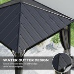 Outsunny Waterproof Hardtop Gazebo with Netting