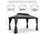 Purple Leaf 3m x 4.25m Hardtop Gazebo with Curtains