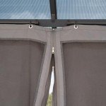 Grey Hardtop Garden Gazebo with Mosquito Nets