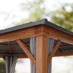 4x4 m Grey Steel Roof Garden Gazebo