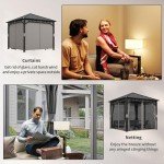 Outsunny Waterproof Hardtop Gazebo with Netting