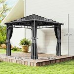 Outsunny Waterproof Hardtop Gazebo with Netting