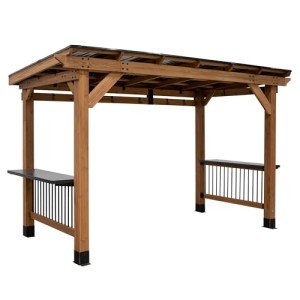 Saxony XL BBQ Gazebo with Cedar Canopy