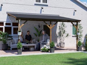 Wooden Lean-To Gazebo Kit - 4x3m Patio Cover