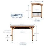 Saxony XL BBQ Gazebo with Cedar Canopy