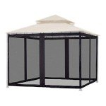 Outdoor Gazebo Mosquito Net with Zipper - 4 Panels