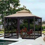 Outdoor Gazebo Mosquito Net with Zipper - 4 Panels