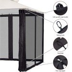 Outdoor Gazebo Mosquito Net with Zipper - 4 Panels