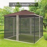 10x10ft Gazebo Mosquito Netting with Zippers
