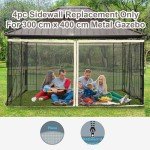 10x10ft Gazebo Mosquito Netting with Zippers