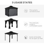 Aluminium Frame 3x3.7m Hardtop Gazebo Canopy