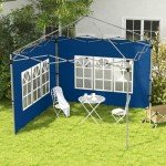 Blue Gazebo Side Panels with Windows - 2 Pack