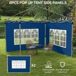 Blue Gazebo Side Panels with Windows - 2 Pack