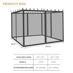 8x8ft Gazebo Mosquito Netting with Zipper