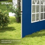 Blue Gazebo Side Panels with Windows - 2 Pack
