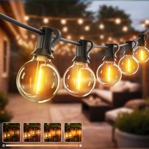 Outdoor Dimmable Festoon Lights with Timer & Bulbs